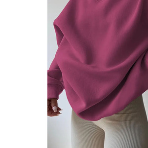 Sudadera de Invierno para Mujer, Tejida, 100% Algodón, Talla Grande, Informal, Holgada, con Capucha y Logotipo Frontal, a Precio Económico - Product Image 6