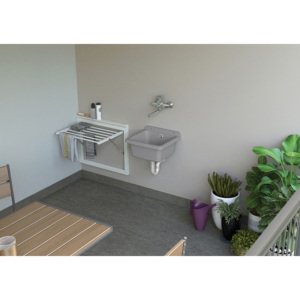 Lavabo da Esterno a Parete 40x40x19 Colore Cemento Arredamento da Esterno - Product Image 2