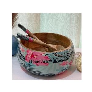 ชามเสิร์ฟพร้อมช้อน2ช้อนชามซุปไม้พิมพ์ลายดีไซน์น่าชื่นชมสำหรับเครื่องครัว - Product Image 3