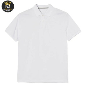 Hombres personalizados de alta calidad para Polos Jersey de algodón transpirable con estampado de bordado Manga corta Color blanco-Comprimido - Product Image 1