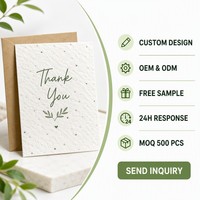 Kartu Ucapan Terima Kasih dari Kertas Biji yang Dapat Ditanam, Logo Cetak Kustom, Catatan Ucapan untuk Hadiah E-commerce, Pasokan Grosir dalam Jumlah Besar