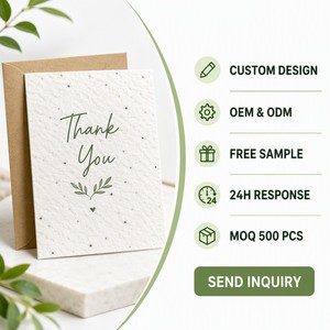 Carte de remerciement en <span class=keywords><strong>papier</strong></span> semable avec logo personnalisé, idéale pour les cadeaux e-commerce, vente en gros et approvisionnement en vrac - Product Image 6