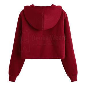 Top corto de calidad superior para mujer, sudaderas con capucha, ropa de invierno informal cómoda, Top corto con capucha de Venta caliente a la venta - Product Image 2
