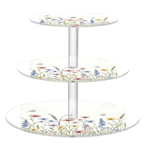 Soporte de Acrílico de 3 Niveles con Diseño de Cuadrícula Estética para Té de la Tarde, Reutilizable y Ecológico, para Cafeterías y Boutiques - Product Image 6