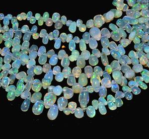Opale Welo éthiopienne AAA 3x5mm-5x8mm, perles lisses en forme de larme, opale de feu éthiopienne naturelle, pierres précieuses en vrac pour bijoux - Product Image 2