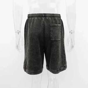Pantalones cortos lavados con ácido de algodón pesado hechos a medida para hombre, pantalones cortos lavados informales con patrón sólido para hombre - Product Image 6