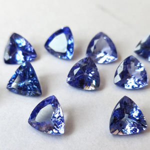Tanzanite naturelle Trillion 7mm Faceted - Loose Tanzanite Tillion Cut Top Quality - Product Image 1