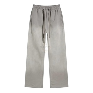 Unisex Heavyweight Acid Wash Sweatpants Streetwear Oversized Joggers Custom Cotton <b>Lounge</b> Pants Wholesale - Product Image 3