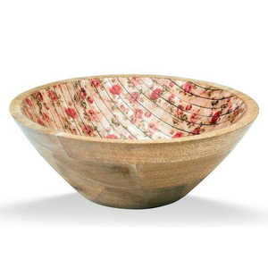 Designer Nice Quality Enamel Dinnerware Mango Wood Salad Server Modern Design Handmade and <b>Wedding</b> Parties Food Serving Bowl - Product Image 3