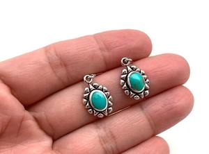 Boucles d'oreilles classiques bijoux pour femmes argent Boho Style bijoux 925 argent Sterling Turquoise pierres précieuses boucles d'oreilles faites à la main cadeau pour - Product Image 1