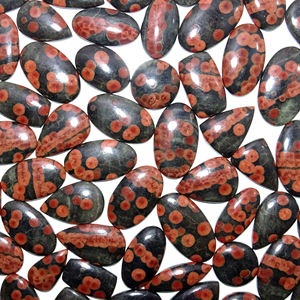 เครื่องประดับออบซิเดียนถั่วลิสงธรรมชาติ ทําอัญมณีหลวม Cabochon ธรรมชาติจากอัญมณีหลวมของอินเดีย ออบซิเดียนถั่วลิสงธรรมชาติ - Product Image 2