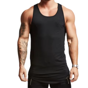 Chaleco ajustado de bajo precio para hombre, Camisetas interiores informales elásticas, camiseta sin mangas de diseño personalizado para entrenamiento, Fitness, culturismo, transpirable - Product Image 4