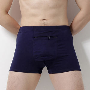 Custom Logo Men's Mid-Rise Briefs Breathable Anti-Bacterial Quick Dry Custom Colors Zipper Plus Size Loose Fit Casual <b>Underwear</b> - Product Image 4