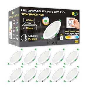 Downlight encastrable 10W CCT dimmable, lumière blanche, angle de faisceau 110°, couverture 125-135mm - Product Image 1