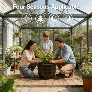 Ensemble de 4 pots de fleurs en céramique Mdj, design cannelé, gris foncé, pour l'intérieur et l'extérieur, jardinières pour la décoration de la maison, style moderne minimaliste - Product Image 5