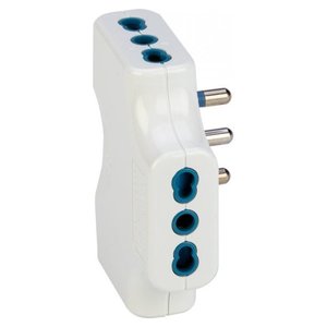 Adaptador Eléctrico Spaziozero Blanco PP2353 de 3 Tomas 2P+T 10/16A (Estándar Italiano Bidireccional) Accesorio Conector - Product Image 1
