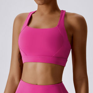 Soutien-gorge de sport pour femmes avec dos croisé logo personnalisé OEM soutien élevé évacuation de l'humidité Gym Yoga vêtements de sport Fitness soutien-gorge athlétique - Product Image 4