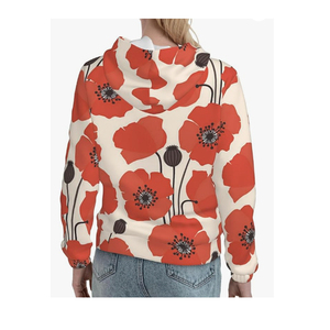 Sudaderas con capucha de algodón con estampado floral de gran tamaño para mujer Logotipo personalizado Estilo funky sublimado para invierno y primavera Tamaño OEM - Product Image 3