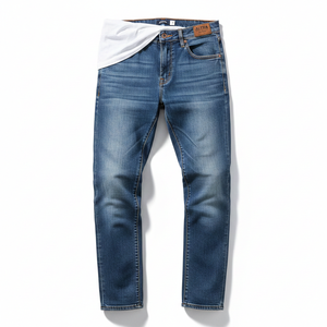 Jeans de Mezclilla de Lavado Ácido para Hombre de Alta Calidad, Personalizables, Estilo Vintage Desgastado, Frente Plano, Precio Bajo, 100% Algodón, Servicio OEM - Product Image 6