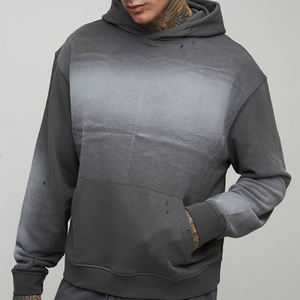 Sudadera con Capucha Casual de Otoño para Hombre, 100% Algodón, con Estampado Digital, Lavado Ácido, Estilo Desgastado, Dobladillo y Puños Acanalados, Venta Caliente - Product Image 1