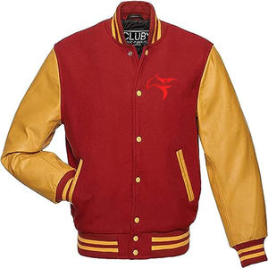 Chaquetas bomber de retales de algodón con logotipo bordado personalizado para hombre, ropa de calle, chaqueta universitaria de béisbol para hombre - Product Image 4