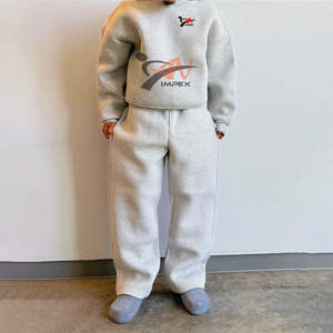 Fabricant de vêtements sur mesure, ensemble de survêtement avec sweat-shirt à fermeture éclair et pantalon de survêtement ample et lourd, design vierge, survêtement pour hommes - Product Image 3