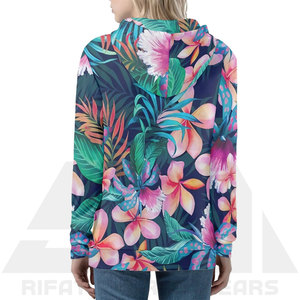 Sudadera con Capucha de Felpa para Mujer, Diseño de Flores con Sublimación Completa, Suave, Cómoda, Informal, para Invierno, Diseño Personalizado con Logotipo Frontal - Product Image 4