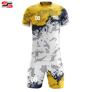 Venta caliente conjunto de camisetas de fútbol lisas logotipo personalizado camisetas de fútbol de moda 100% poliéster cómodo uniforme de fútbol desgaste - Product Image 3