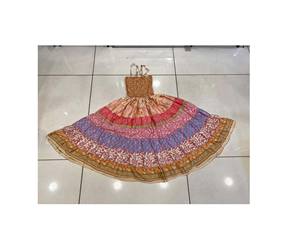 Jupe longue respirante bohème pour femmes 2-en-1 Designer Patchwork jupe multicouche avec motif de couche robe fatiguée - Product Image 1