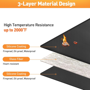 Alfombrilla Grande para Barbacoa, Protector de Parrilla de Doble Cara Resistente al Fuego, Impermeable <span class=keywords><strong>y</strong></span> Antiadherente para Terrazas <span class=keywords><strong>y</strong></span> Patios - Product Image 3