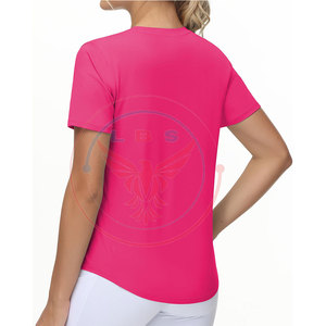 T-shirts de sport écologiques et respirants pour femmes AHI - Confortables, prix bas, en stock, polyester/coton - Product Image 4