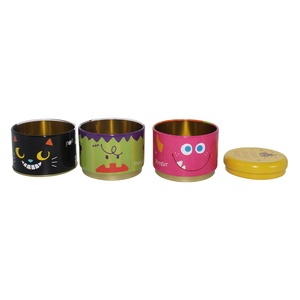 Halloween 3 Tier Stackable Round <b>Tin</b> Box Cute Cartoon Pumpkin/Monster/Black Cat Metal Storage Can for Holiday Gift & Snack - Product Image 5