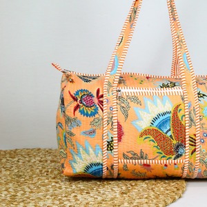 Bolsa de lona de algodón serigrafiada de uso diario con asas resistentes en melocotón y multicolor - Product Image 2