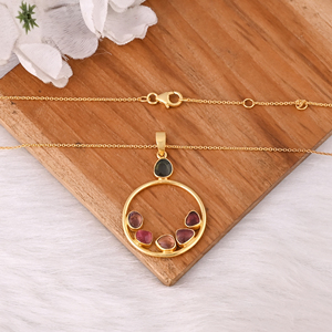 Elegant 925 Sterling Silver Natural Tourmaline Gemstone <b>Pendant</b> Necklace Customizable Women's Fashion Jewelry for Gift - Product Image 2
