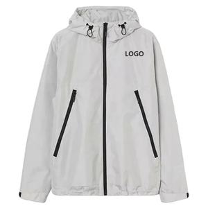 Chaqueta Cortavientos con Cremallera y Logotipo Personalizado para Hombre, Estilo Urbano, Impermeable, de Nailon, Poliéster y Lona para Deportes al Aire Libre, Servicio OEM - Product Image 4