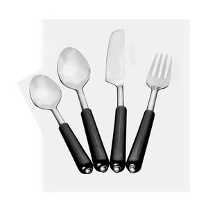Cubiertos de Lujo para Boda, Cuchara, Tenedor, Cuchillo, Acero Inoxidable, Chapado en Oro, Juego de Cubiertos con Mango Blanco y Negro para el Hogar - Product Image 2