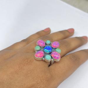Anillos de ópalo Aurora, anillos de plata de ley 925, anillo de moda, anillo de bodas, anillos de turquesa, plata 925 - Product Image 5