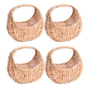 Cesta de Mimbre Tejida a Mano, Organizador de Ratán Natural con Asa para Exhibición de Regalos y Almacenamiento en el Hogar, Hecho por VgreenArt - Product Image 1