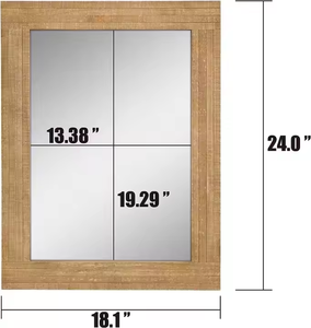 Natural Wood Hanging Wall <b>Mirror</b> Medium Brown Handmade Handcrafted <b>Wooden</b> <b>Mirror</b> by Azora Industries - Product Image 3