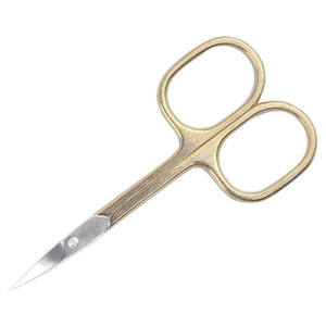 Outil de soin des ongles de beauté Ciseaux à ongles Produit en acier inoxydable à manche doré Ciseaux à ongles à cuticules pointues à pointe pointue - Product Image 1