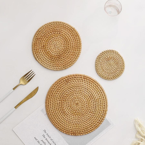 Wholesale Eco-Friendly Natural Ratan Bamboo <b>Wicker</b> <b>Placemats</b> Floral Style Flower Design for Dining Table Center Made in Viet Nam - Product Image 6