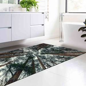 Tapis Forest View : Paysage forestier champêtre, tapis de couloir, tapis imprimé, tapis fin non tissé - Product Image 4
