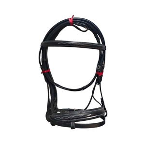 Bridon d'équitation anglais en cuir véritable de qualité supérieure, rembourré et réglable, équipement équestre durable, fournisseur OEM - Product Image 1