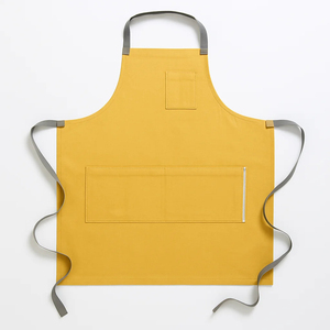 Tablier simple sans manches en toile tissée vert olive, 1 poche, lavable en machine, écologique, durable, pour la cuisine et l'usage quotidien - Product Image 2