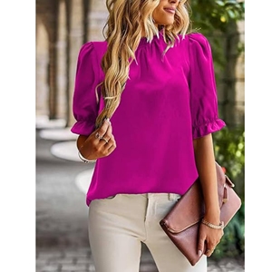 Hauts d'été à manches courtes pour femmes Chemises de réservoir décontractées basiques avec coupe ample T-shirts de base de grande taille - Product Image 5