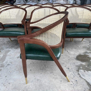 WOMLY Women's Coat with Mesh Back <b>Oak</b> Wood <b>Frame</b> and Brass-Covered Legs GCF175 Chair - Product Image 5