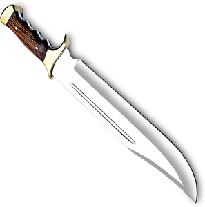 Cuchillo Bowie de acero inoxidable hecho a mano, cuchillos de caza de hoja fija de espiga completa - Product Image 5