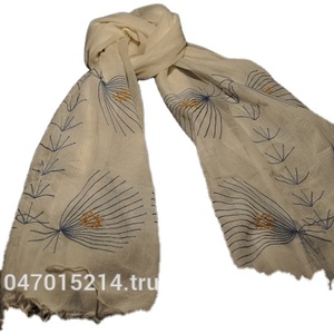 Otoño elegante 100% chal de algodón tejido a mano largo estampado geométrico patrón bufanda para adultos bordado a mano tradicional - Product Image 1