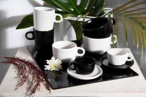 Durable Set of 6-pcs Stoneware Coffee Mugs 8 cl (2.70 fl oz) Elegant & Minimalist Design Black Matte Finishing Nordic by Excelsa - Product Image 4