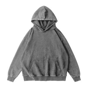 เสื้อฮู้ดสำหรับผู้หญิงทรงหลวมโอเวอร์ไซส์ผ้าฝ้าย100% สตรีทแวร์คอตตอนมีฮู้ดซักลายกรดใส่โลโก้ออกแบบได้ตามต้องการ - Product Image 4